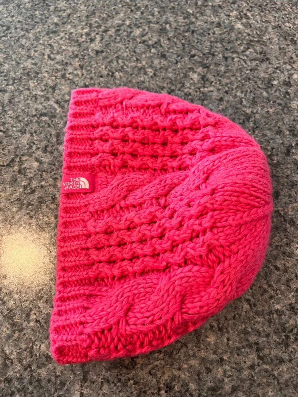 The North Face Kids Pink Cable-Knit Beanie